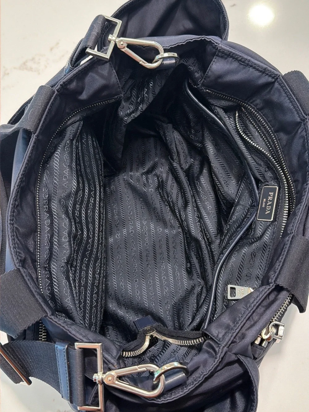 Prada Diaper Bag in Navy